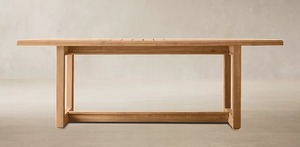 Ensemble de table à manger d'extérieur en teck, meubles en bois contemporains pour patio et jardin, coussin durable non imperméable - Product Image 4