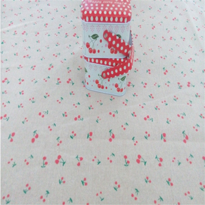 Yeni Stil Kırmızı Kiraz Yeşil Kiraz Baskılı Pamuk Keten Kumaş - Product Image 2