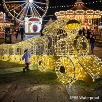 Décoration extérieure de Noël à LED basse tension sécurisée en forme de train pour les aires de jeux pour enfants et les parcs communautaires, spectacle d'éclairage festif