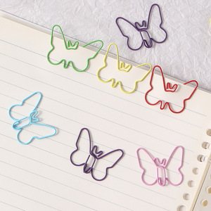 Lot de 10 pinces à papier créatives en forme de papillon en PET, 6 couleurs, faciles à ouvrir, pour bureau, école, maison, fournitures de bureau, pinces de couleur unie en forme d'animal - Product Image 3