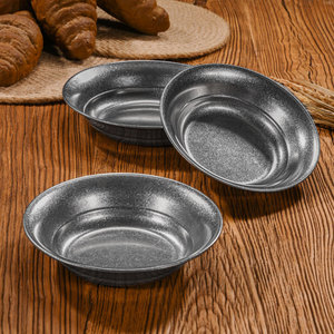 จานสแตนเลสทรงกลมแบบเรโทร ดีไซน์หรูหรา หนาและลึก เหมาะสำหรับร้านอาหาร ของว่าง สลัด หม้อไฟ และใส่น้ำมัน - Product Image 2