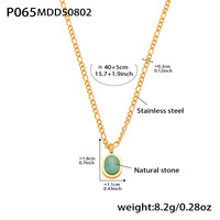 Collier pendentif en acier inoxydable plaqué or avec imitation perle et zircon, chaîne torsadée, breloque ronde creuse vintage