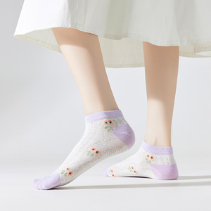 Women's Breathable Ankle <b>Socks</b> Thin Spring Summer Cotton Floral Pattern Casual <b>Socks</b> - Product Image 4