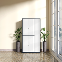 Armoire de rangement métallique moderne multi-portes verrouillable en acier pour chambre et salle de sport