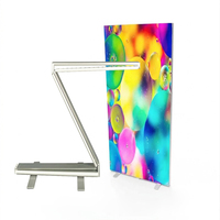 Boîte à lumière portable et rétractable pour événements intérieurs, support d'affichage LED rétractable avec sac Oxford pour salons professionnels