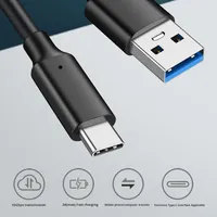 Câble USB 3.2 Type C court, transmission de données haute vitesse 10 Gbps, cordon de charge rapide 3A avec cuivre pur pour projection sur écran de voiture
