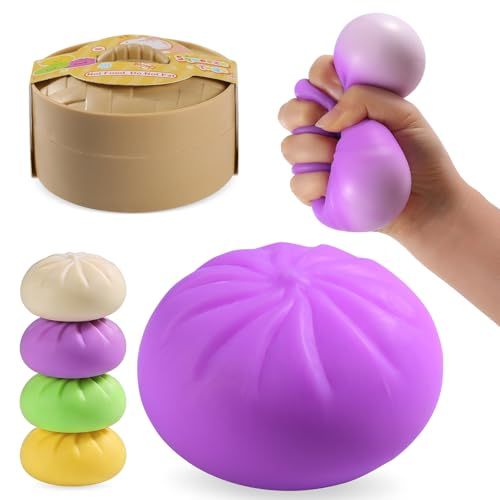 Funny Face Giant Bun Squishy Realistic Food Toy Slow Rebound Stress Relief Squeeze Toy