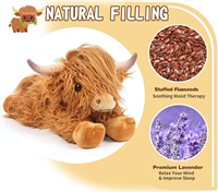 OEM ODM Personnalisé Animaux en peluche lestés Highland Cow, utilisables comme coussin chauffant en peluche apaisant et chauffable par micro-ondes