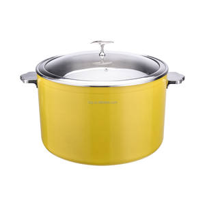 Cocotte en fonte émaillée avec couvercle en verre, compatible lave-vaisselle, durable, résistante au four, pour cuisinières à gaz et à induction - Product Image 3