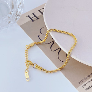 Bracelet en acier inoxydable torsadé pour hommes et femmes, bijoux torsadés à la mode, vente en gros - Product Image 3