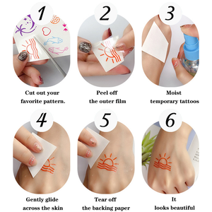 Autocollants de tatouage temporaire pour enfants, vente chaude, imperméables 48H, application facile, motifs colorés, tatouages de natation pour les écoles de natation et les activités aquatiques - Product Image 6