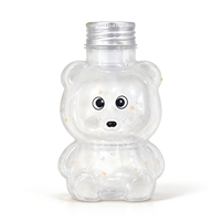 Gobelets à thé au lait Boba en forme d'ours mignons de 450 ml (15 oz) avec couvercle, bouteilles jetables en plastique de qualité alimentaire pour jus et boissons, idéales pour les cafés et les fêtes