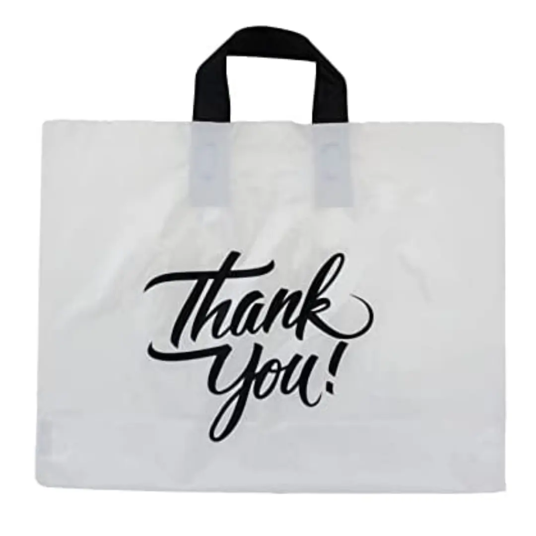 CTCX Custom T-shirt Thank You White/Pink/Purple Panton Plastic Shopping Plastic Garment Packaging Die Cut Handle Shopping Bag
