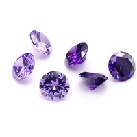 Pierres synthétiques de qualité supérieure Wuzhou Yingma 3A 3mm-12mm, pierres de zircone cubique de couleur violette, forme ronde, pierres en vrac
