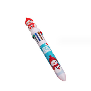 Christmas 10 Color Ballpoint <b>Pen</b> <b>Multi</b> <b>Colored</b> Ink Plastic Novelty <b>Pen</b> For Office School Use - Product Image 5
