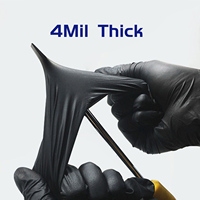 XINGYU Gants de nettoyage jetables en nitrile noir 9 pouces 4.5g Guantes De Nitrilo Trabajo Gants jetables en nitrile sans poudre
