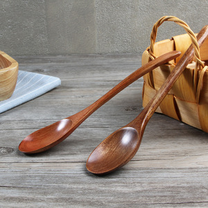 20cm solid wood <b>spoon</b>, environmentally friendly, old lacquer, food-grade, household wooden <b>spoon</b>, <b>small</b> wooden ladle, soup - Product Image 1