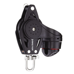 Poulie simple de bateau Master 57 mm avec roue, diamètre de câble 10 mm, avec griffe et manille pour l'ancrage et l'amarrage - Product Image 1