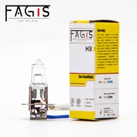 Ampoule de phare automobile halogène Fagis H3 12V 55W Blanc chaud Verre de quartz Base en acier inoxydable État neuf