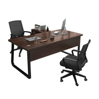 Mobilier de bureau moderne et simple en bois massif Combinaison table et chaise de patron pour chef d'entreprise unique à usage domestique