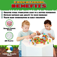 Jeu de Construction Magnétique Enfants 1-90 Modèles, Cubes DIY Puzzle Anti-Stress