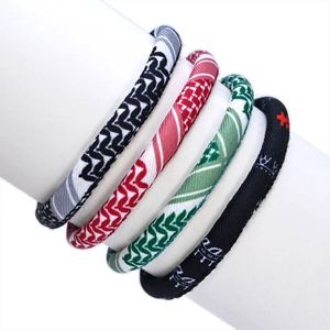 Wholesale New Arrival Handmade Palestine <b>Ribbon</b> Hijab Bracelet Palestine Webbing Braided Arabic Scarf Bracelets - Product Image 2