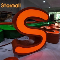 En gros, enseigne lumineuse 3D à lettres LED, éclairée par l'avant, pour vitrine, logo d'entreprise, enseigne extérieure pour bar, entreprise, magasin