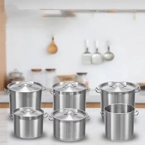 Marmite à soupe, ensemble de marmites à soupe, casserole à sauce, grand pot à soupe, batterie de cuisine, casserole en acier - Product Image 2