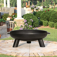 Table de barbecue extérieure moderne YIJIE en bois, foyer extérieur en acier inoxydable avec revêtement thermolaqué, bol à feu sans fumée, cuisson portable en extérieur