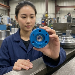 Tapa de Cilindro Neumático de Aluminio Anodizado, Tapa de Brida Mecanizada por CNC para Automatización Industrial - Product Image 3