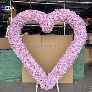 ซุ้มดอกไฮเดรนเยียรูปหัวใจสีชมพู ดอกไม้ประดิษฐ์ทำมือ ตกแต่งงานแต่งงานสุดโรแมนติก ฉากหลังวันวาเลนไทน์ - Product Image 4