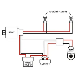 Custom driving light bar wiring harness 12v with relay for motorcycle