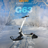 Scooter à neige 3-en-1, batterie au lithium 1500W, pliable, tout-terrain, étanche, multi-vitesses, suspension intégrale, autonomie 45-55 km, charge 130 kg