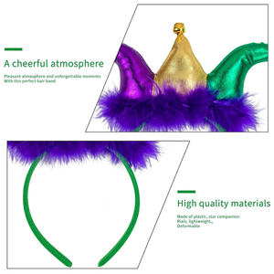 Chapeau de <span class=keywords><strong>Clown</strong></span> Bouffon du Mardi Gras Vert et Or, Accessoire de Cosplay pour Masquerade, Cadeau de Fête pour Halloween et Remise de Diplôme - Product Image 4