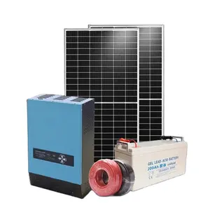 Toptan ucuz Panel güneş cohome 3000w,4000w, ev kullanımı için 5000w güneş enerjisi sistemi kiti hibrid 5kva GÜNEŞ PANELI kiti