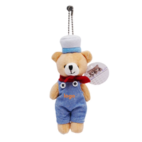 Porte-clés en vrac animaux en peluche Mini Chef ours en peluche en chemise marine peluche personnalisée enfant en bas âge doux enfants jouet sac suspendu pendentif