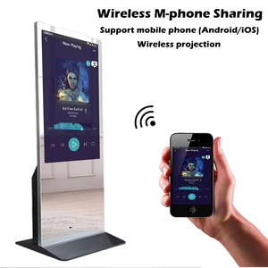 กระจกหน้าจอติดผนังระบบแอนดรอยด์ Wi-Fi HD 43นิ้วกระจกสำหรับเล่นยิมระบบสัมผัสหน้าจอ All In One <span class=keywords><strong>Machine</strong></span> Ai Fitness Mirror - Product Image 5