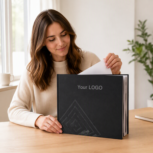 Libro Fotografico Personalizzato con Copertina Quadrata Nera Opaca, Pagine in Cartoncino Spesso a Colori, Logo Personalizzato - Product Image 2