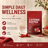 Gélules de piment de Cayenne à marque privée 3000mg Formule botanique Vitamines pour adultes Améliore la mémoire et le sommeil 240 gélules