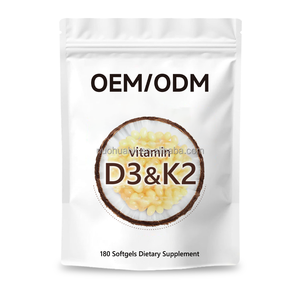 Fabrication OEM à Hong Kong, complément alimentaire en gélules molles de vitamine D3+K2 - Product Image 1