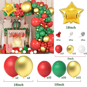 Kit d'arche de ballons de Noël, guirlande de ballons en latex <span class=keywords><strong>rouge</strong></span>, vert, blanc <span class=keywords><strong>et</strong></span> <span class=keywords><strong>or</strong></span>, ballons en mylar, ballons bonbons pour décorations de Noël - Product Image 6