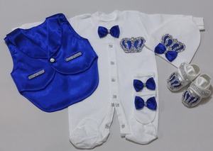 ชุดเสื้อผ้าเด็กแรกเกิด 5 ชิ้น ประดับมงกุฎอัญมณี - Product Image 3