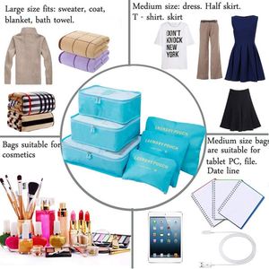 6 Pcs Polyester Compression Luggage Organizers Bag for Travel Personal Packing Cubes Wholesale Travel Bag Organizer <b>Sets</b> - Product Image 3