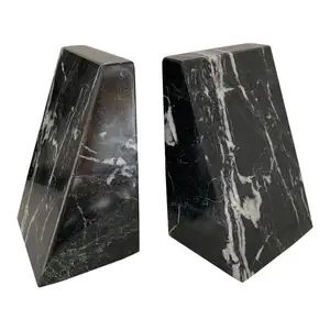 Holders Books Ends In Black Marble Customize Any Size Marble Bookends Black Marble Bookend for Home Decoration