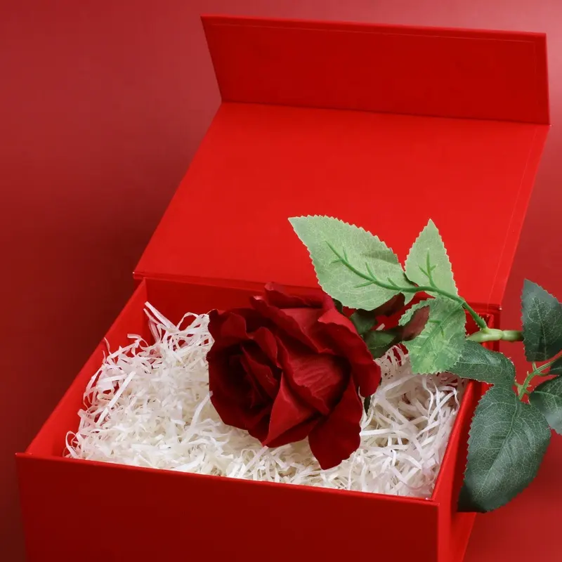 Caja de regalo magnética roja para dama de honor, logo personalizado