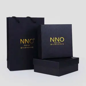Paquet de 2024 boîtes de papier cadeau et d'emballage en carton noir pour bijoux et vente au détail