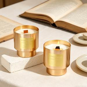 Vela Aromática de Alta Gama Hecha a Mano con Base de Madera, Vela de Cera de Soja de Larga Duración para Aromatizar el Hogar, Ideal para Acción de Gracias y Navidad - Product Image 1