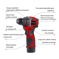 Mini tournevis électrique 12V, best-seller, sans batterie, perceuse sans fil, sans balais, couple élevé 30N.m, perceuse lithium à vitesse variable