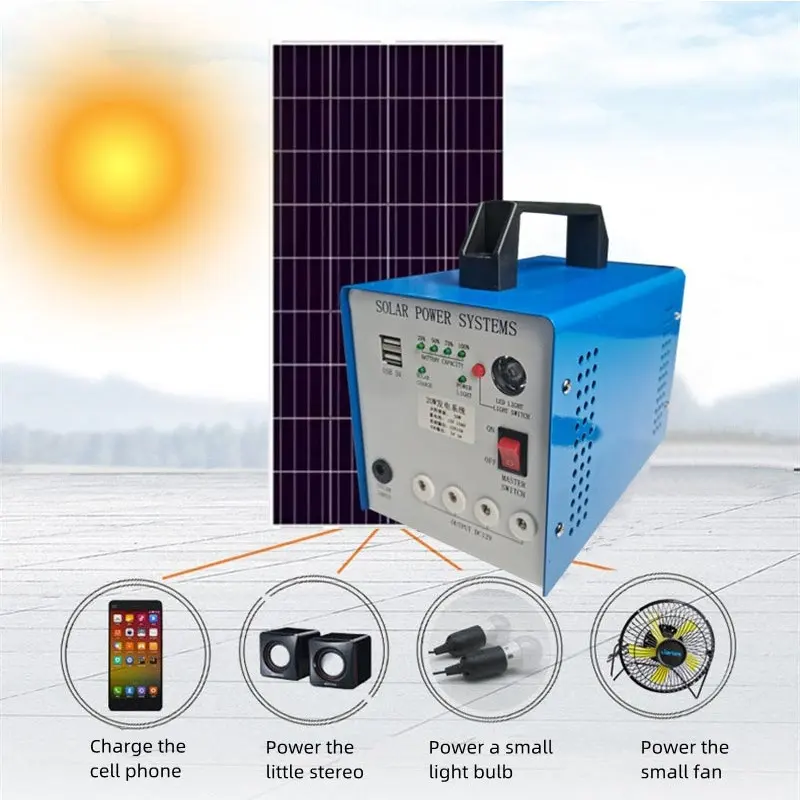 10w 20w 30w uso domestico sistema di accumulo di energia solare Inverter solare centrale elettrica portatile