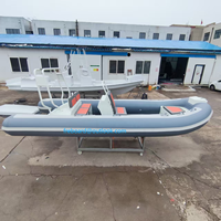 Bateau pneumatique de pêche en aluminium à double coque en V de 4,8 m (16 pieds) avec coque en PVC/Hypalon/Orca de 1,2 mm pour yacht sportif, vente de bateaux à rames